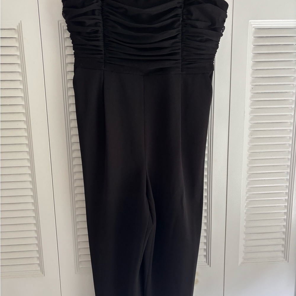 Calvin Klein Black Ruched Jumpsuit - worn once! Very stylish!
